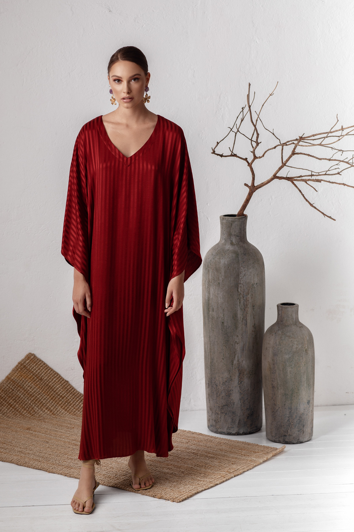 burgundy kaftan