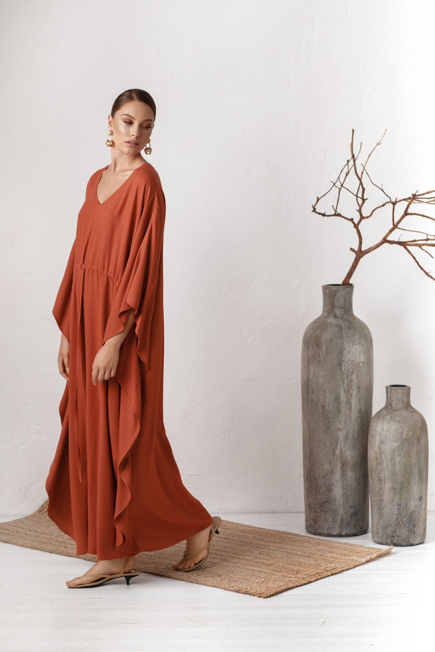 viscose kaftan dress